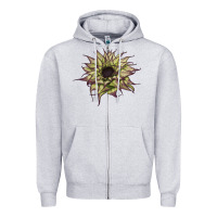 Heather Grey sun   fill purple sunflower Zipper Hoodie - LillyAllenDesigns