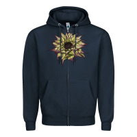 Navy sun   fill purple sunflower Zipper Hoodie - LillyAllenDesigns
