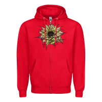 Red sun   fill purple sunflower Zipper Hoodie - LillyAllenDesigns