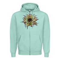 Seafoam sun   fill purple sunflower Zipper Hoodie - LillyAllenDesigns