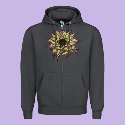 Sun   Fill Purple Sunflower Zipper Hoodie Designed By Lillyallendesigns
