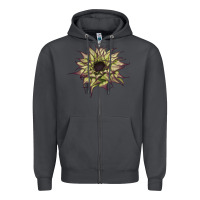 Smoke sun   fill purple sunflower Zipper Hoodie - LillyAllenDesigns