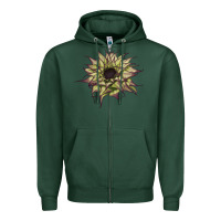 Sports Green sun   fill purple sunflower Zipper Hoodie - LillyAllenDesigns