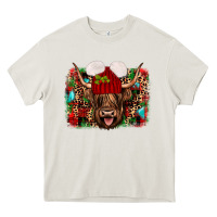 Cream highland cow christmas Heavy Core Tee - JahusDesignShop