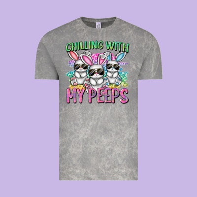 Chilling With My Peeps Easter Bunnies Cowgirl Cowg Vintage Tee Designed By Cowgirlartshop