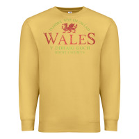 Antique Gold Rugby Welsh Gift Red Dragon Flag of Wales Premium Sweatshirt - trangStudio