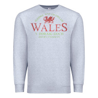 Heather Grey Rugby Welsh Gift Red Dragon Flag of Wales Premium Sweatshirt - trangStudio