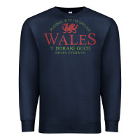 Navy Rugby Welsh Gift Red Dragon Flag of Wales Premium Sweatshirt - trangStudio