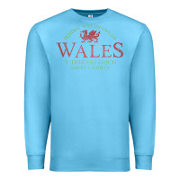 Ocean Blue Rugby Welsh Gift Red Dragon Flag of Wales Premium Sweatshirt - trangStudio
