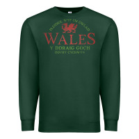 Sports Green Rugby Welsh Gift Red Dragon Flag of Wales Premium Sweatshirt - trangStudio