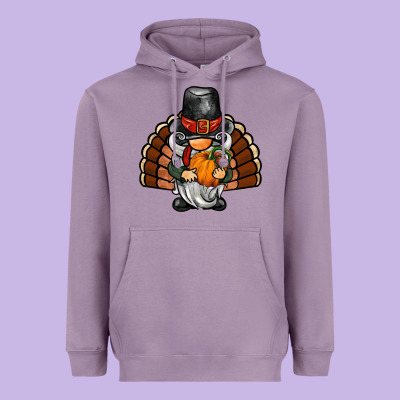 Thanksgiving Turkey Gnome Heavyweight Hoodie Designed By Barkaloodesign