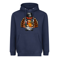 Navy thanksgiving turkey gnome Heavyweight Hoodie - BarkalooDesign