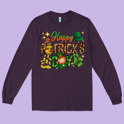 Happy St. Patrick's Day Long Sleeve Tee Designed By Howdyjamesfarm