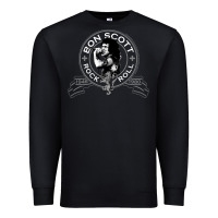 Black Bon Scott Rock n' Roll Lion Shield Premium Sweatshirt - trangStudio