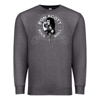 Charcoal Heather Bon Scott Rock n' Roll Lion Shield Premium Sweatshirt - trangStudio