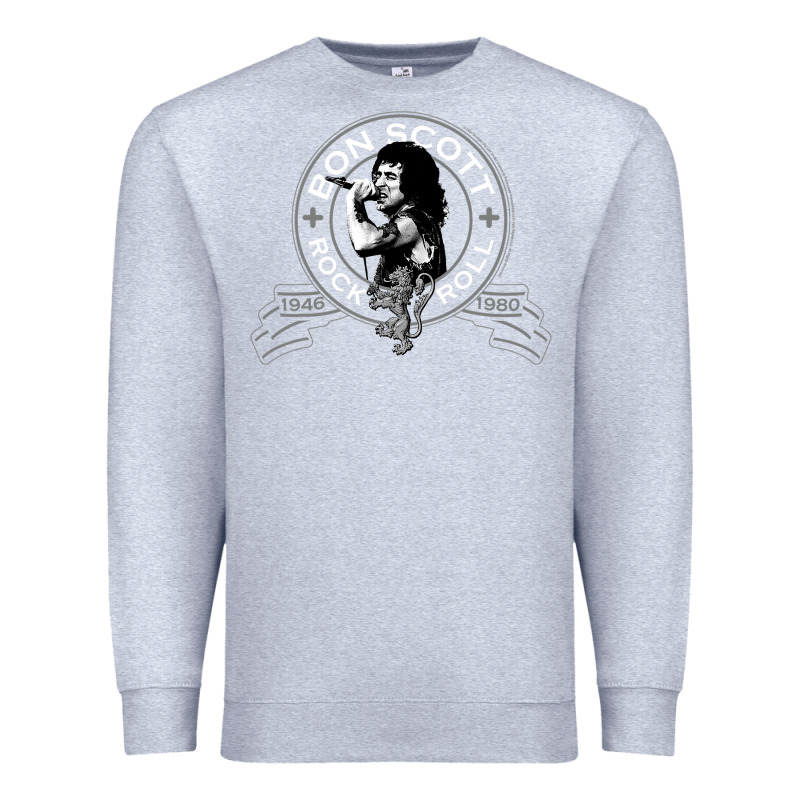 Bon Scott Rock N' Roll Lion Shield Premium Sweatshirt by trangStudio | Teevron