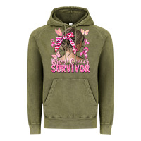 Vintage Olive breast cancer survivor messy bun Vintage Hoodie - CowGirlArtShop