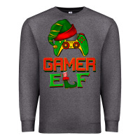 Charcoal Heather Christmas gamer elf Premium Sweatshirt - BarkalooDesign