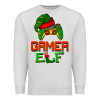 Dove Grey Christmas gamer elf Premium Sweatshirt - BarkalooDesign
