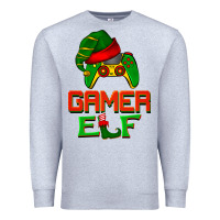 Heather Grey Christmas gamer elf Premium Sweatshirt - BarkalooDesign