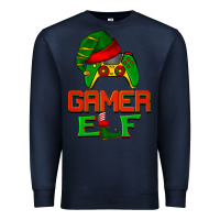 Navy Christmas gamer elf Premium Sweatshirt - BarkalooDesign