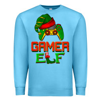 Ocean Blue Christmas gamer elf Premium Sweatshirt - BarkalooDesign