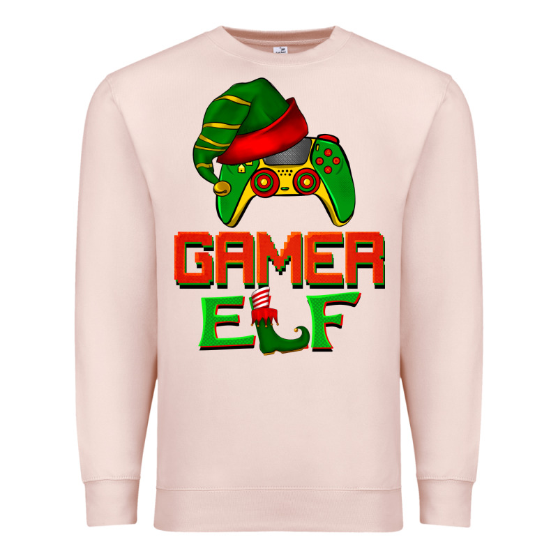 Christmas Gamer Elf Premium Sweatshirt by BarkalooDesign | Teevron
