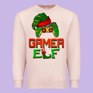 Christmas Gamer Elf Premium Sweatshirt Designed By Barkaloodesign