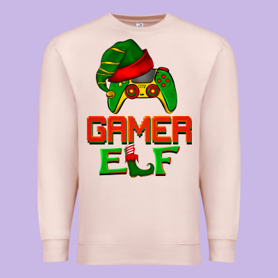 Christmas Gamer Elf Premium Sweatshirt Designed By Barkaloodesign