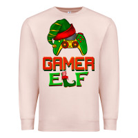 Pale Pink Christmas gamer elf Premium Sweatshirt - BarkalooDesign