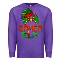 Purple Christmas gamer elf Premium Sweatshirt - BarkalooDesign