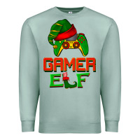Seafoam Christmas gamer elf Premium Sweatshirt - BarkalooDesign