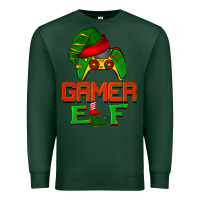 Sports Green Christmas gamer elf Premium Sweatshirt - BarkalooDesign
