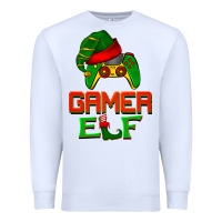White Christmas gamer elf Premium Sweatshirt - BarkalooDesign