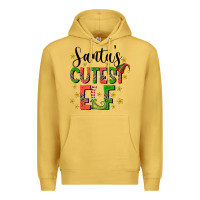 Antique Gold santas cutest elf Premium Hoodie - CowhideDigitalArt