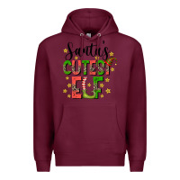 Burgundy santas cutest elf Premium Hoodie - CowhideDigitalArt