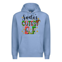 Colony Blue santas cutest elf Premium Hoodie - CowhideDigitalArt