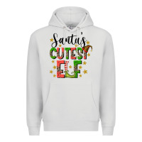 Dove Grey santas cutest elf Premium Hoodie - CowhideDigitalArt