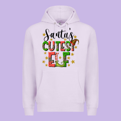 Santas Cutest Elf Premium Hoodie Designed By Cowhidedigitalart