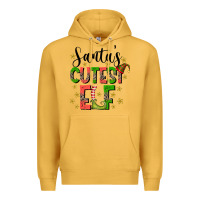 Mustard santas cutest elf Premium Hoodie - CowhideDigitalArt