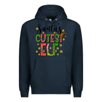 Navy santas cutest elf Premium Hoodie - CowhideDigitalArt
