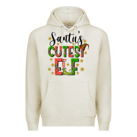 Oatmeal Heather santas cutest elf Premium Hoodie - CowhideDigitalArt