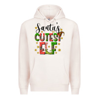 Pale Pink santas cutest elf Premium Hoodie - CowhideDigitalArt