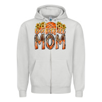 Dove Grey basketball mom Zipper Hoodie - RacoonDesign