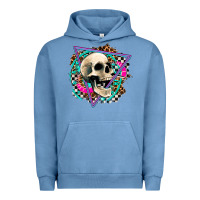 Pigment Pebble Blue race skull Urban Hoodie - AdoDesignShop