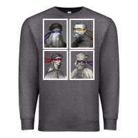 Charcoal Heather Ninja Artists Leonardo Donatello Raphael Michelangelo Parody Renaissan Premium Sweatshirt - trangStudio