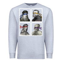 Heather Grey Ninja Artists Leonardo Donatello Raphael Michelangelo Parody Renaissan Premium Sweatshirt - trangStudio
