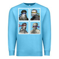 Ocean Blue Ninja Artists Leonardo Donatello Raphael Michelangelo Parody Renaissan Premium Sweatshirt - trangStudio