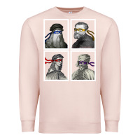 Pale Pink Ninja Artists Leonardo Donatello Raphael Michelangelo Parody Renaissan Premium Sweatshirt - trangStudio