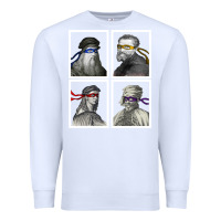 White Ninja Artists Leonardo Donatello Raphael Michelangelo Parody Renaissan Premium Sweatshirt - trangStudio